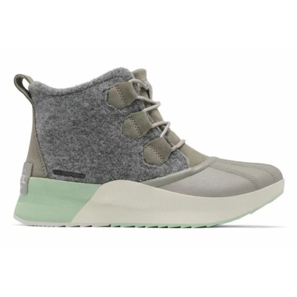 New Sorel Womens Out N About III Gray Waterproof Rain Boots Shoes - Picture 6 of 14